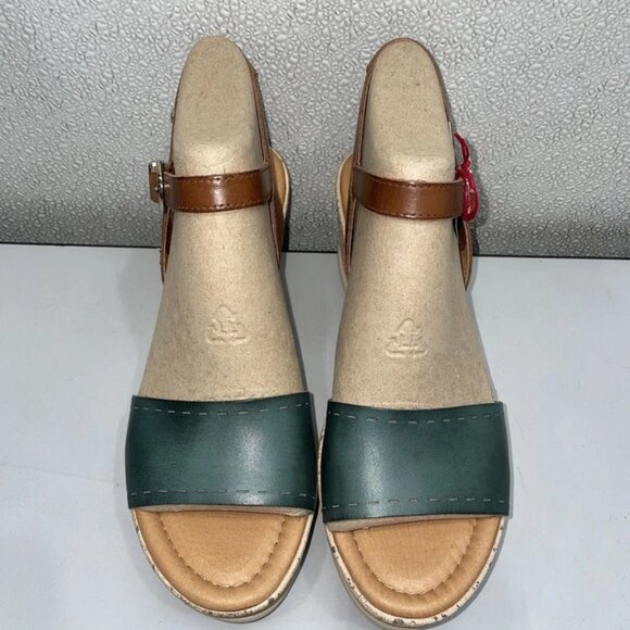 NEW PIKOLINOS Women’s Miranda W2F Leather Wedge Sandals – Brown/Green Size 9-9.5 - Picture 6 of 7